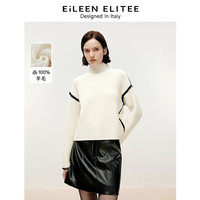 朗姿欧洲EiLEEN ELITEE2024冬季新款法式气质高领针织羊毛打底衫 本白色 XL