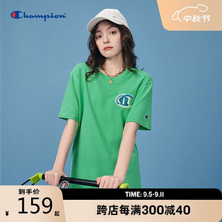 Champion 冠军情侣短袖t恤2024夏季衣女绣纯棉美式男 M801绿色 XL