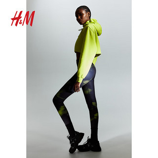 H&M【 MOVE DryMove™】女士裤干爽透气骑行运动长裤1202401 黑色/图案 170/100 XL