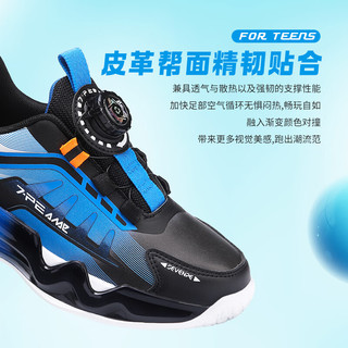 七波辉 防水皮面透气网面 儿童运动鞋