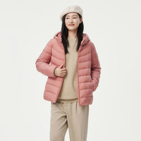 坦博尔2024冬季新款休闲时尚百搭保暖连帽羽绒服女短款TBF310238A