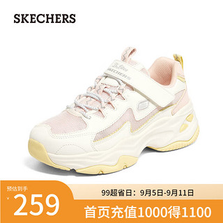 斯凯奇（Skechers）女中大童舒适休闲运动鞋302562L 白色/粉色/WPK 32码