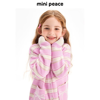 MiniPeace太平鸟童装秋新女童毛开衫F2EAE3A22 彩条纹 1