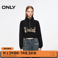 ONLY2024秋季新款时尚百搭字母印花纯棉短款卫衣女|12439S001