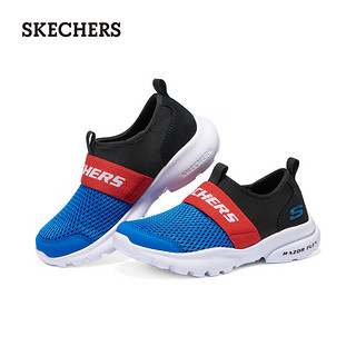 斯凯奇（Skechers）季男童一脚蹬易穿脱舒适中大童405215L 宝蓝色/黑色/RYBK 30码