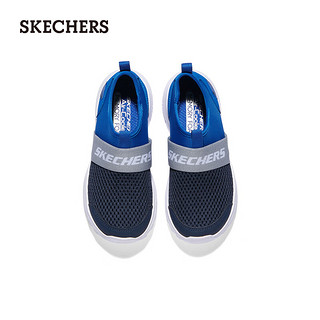 斯凯奇（Skechers）季男童一脚蹬易穿脱舒适中大童405215L 海军蓝色/蓝色/NVBL 33.5码