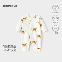 百亿补贴：BABY LOVE 娃爱的蓓蓓 babylove婴儿连体衣纯棉春秋宝宝哈衣爬服新生儿衣服秋装不亦乐虎