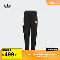 adidas花栗鼠奇奇蒂蒂印花运动裤男大童儿童秋冬阿迪达斯三叶草 黑色 146CM