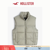 HOLLISTER24秋冬新款宽格绗缝半高领棉服马甲外套 男 KI332-4092 米白色