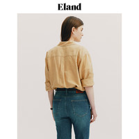 ELAND衣恋长袖衬衫女轻盈纯色通勤上衣24夏季 卡其色(35)Beige S/160