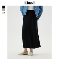 ELAND衣恋半身裙女气质A字显瘦轻薄舒适长裙2024夏季 黑色(19)Black S/160