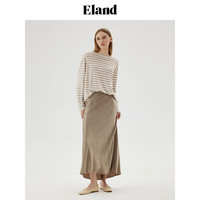 ELAND衣恋半身裙女气质A字显瘦轻薄舒适长裙2024夏季 卡其色(35)Beige L/170