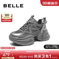 百丽时尚百搭老爹鞋女2024秋新增高厚底鞋B2254CM4预售