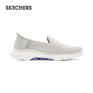 斯凯奇（Skechers）闪穿鞋|2024女子透气轻盈高回弹125228 灰色/淡紫色/GYLV 36