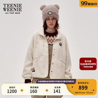 Teenie Weenie小熊2024年秋季新款仿羊羔绒短款外套小个子柔软上衣