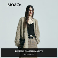 MO&Co.2024秋手工拉毛含绵羊毛马海毛厚实毛衣外套MBD3CAR034 曲奇色 S/160