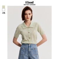 ELAND衣恋针织T恤短袖开衫上衣春夏甜美风镂空针织上衣女 薄荷色(84)MINT S/160