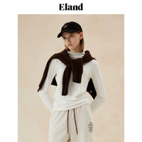 ELAND衣恋长袖T恤女半高领弹力修身舒适打底衫2024秋季 象牙白/白色(39)Ivory M/165