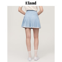ELAND衣恋时尚半身裙女百褶裙牛仔裙A字裙短裙夏季 浅牛仔色(56)L/Indigo M/165