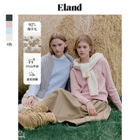 ELAND衣恋圆领毛衣女棉花糖针织衫24秋冬 浅蓝色(51)L/Blue S/160