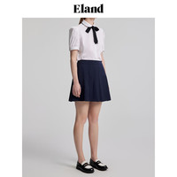 ELAND衣恋半身裙百褶裙A字裙高腰超短裙学院风jk裙格雷系 藏青色(59)Navy S/160