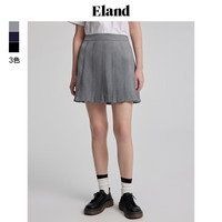 ELAND衣恋半身裙百褶裙A字裙高腰超短裙学院风jk裙格雷系 灰色(15)Grey L/170