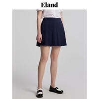 ELAND衣恋半身裙百褶裙A字裙高腰超短裙学院风jk裙格雷系 黑色(19)Black L/170
