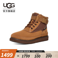 UGG秋季男士潮流舒适平底系带束带搭扣保暖休闲鞋时尚短靴1143985 CHE | 栗色 42