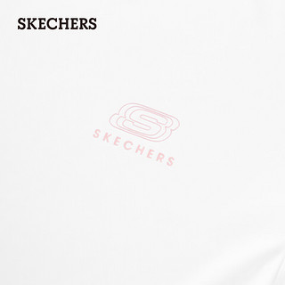 斯凯奇（Skechers）2024夏女童短袖T恤圆领休闲P224G125 亮白色/0019 XXXL