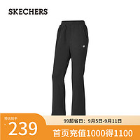 斯凯奇（Skechers）秋季女款舒适保暖柔软亲肤基础P424W158 碳黑/0018 M