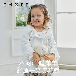 嫚熙（EMXEE）女童长袖T恤天鹅舞曲秋季宝宝上衣 天鹅舞曲 100cm