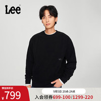 李 Lee24早秋舒适版拼接结构设计男卫衣潮LMT007822204 黑色 XXL