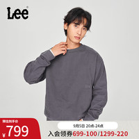李 Lee24早秋舒适版拼接结构设计男卫衣潮LMT007822204 铁灰色 L