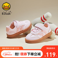 B.Duck小黄鸭童鞋女童运动鞋秋季时尚儿童休闲德训鞋男童软底透气鞋 粉色 35码 适合脚长21.2-21.7cm