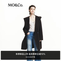 MO&Co.2024秋新品美丽诺绵羊毛大翻领中长款双面呢大衣MBD3OVCT09