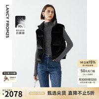 朗姿霍尔多巴吉白鹅绒高级感立领加厚羽绒马甲外套2024年冬季新款 黑色