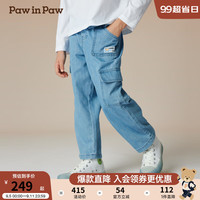PawinPaw卡通小熊童装2024年秋冬新款男童工装风牛仔裤舒适好搭 Indigo牛仔蓝色/55 1