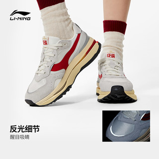 李宁 LI-NING征荣M1000 |䨻休闲鞋2024夏女透气复古阿甘鞋减震运动鞋