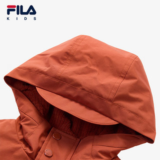 FILA【斐护科技】斐乐童装儿童上衣2024冬季男中大童梭织外套 浅锈红-WI 150cm