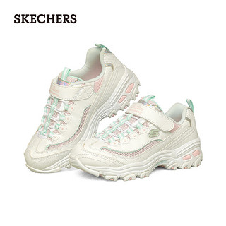 斯凯奇（Skechers）休闲复古儿童老爹运动鞋子302504L 白色/浅粉红色/WLPK 37码