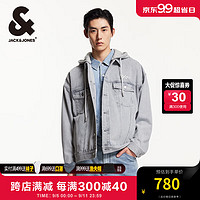 杰克·琼斯（JACK&JONES）杰克琼斯秋季新款oversied版型舒适百搭牛仔外套男装 C43浅牛仔灰 常规 1