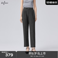 伊芙丽（eifini）伊芙丽挺括基础百搭时尚款西装休闲裤女2024秋装新款显瘦九分裤子 深灰