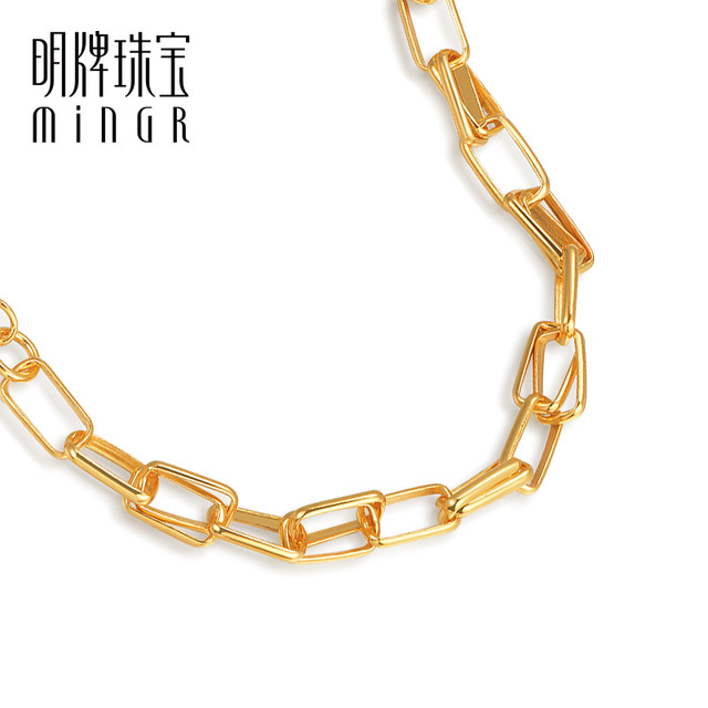 minGR 明牌珠宝 ACE系列复古几何黄金手链 约5.84g AFK0127