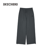 斯凯奇（Skechers）2024年秋季黑色针织长裤宽松L324W098 牡蛎黑/02KY M