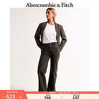 ABERCROMBIE & FITCH女装 24秋季复古时尚潮流高腰宽松牛仔裤KI155-4361 黑色 29S (155/76A)短版