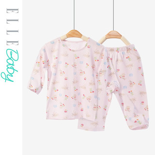 ELLE BABY 儿童家居服睡衣男女中大童夏季薄款七分袖空调房套装 可爱兔子 140码（身高135-145cm）