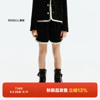little MO&Co.little moco童装24秋装女童派对小香风烫印星星丝绒感短裤子 黑色 150/61