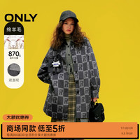 ONLY2024秋季双面呢灯笼袖宽松格纹毛呢外套女12436T002 H09 字母棋盘格 160/80A/S