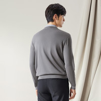 柒牌【高端系列】圆领毛衣男2024冬季时尚休闲舒适百搭针织衫 深灰 L