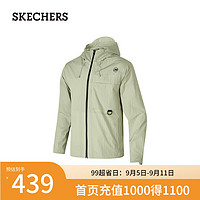 斯凯奇（Skechers）2024年秋季男款防泼水户外运动休闲P424M164 浅军绿/036H S